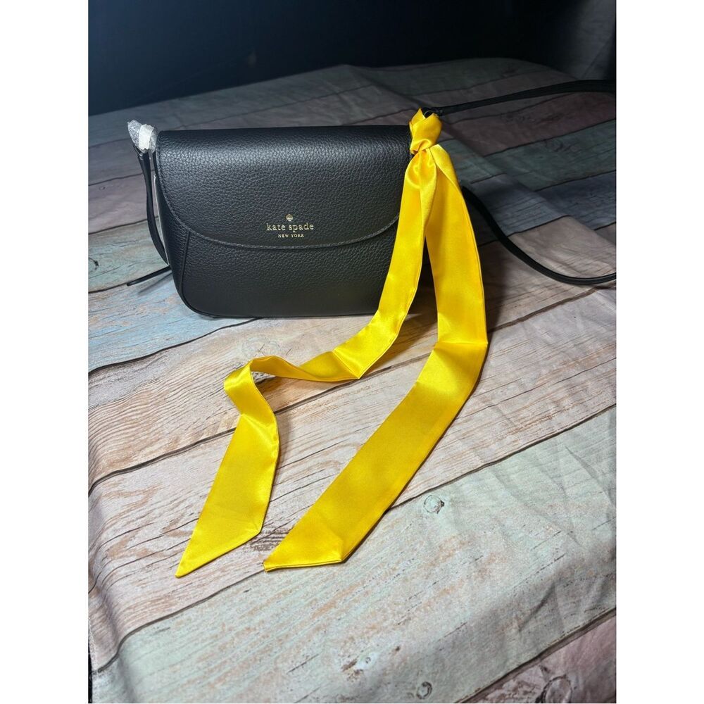 New Bright Yellow Satin Scarf Tie Twilly Purse Bag 1.5” x 40” - Picture 2 of 4